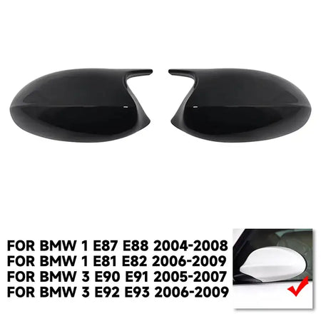 White Replacement Rearview Mirror Covers For BMW 1 Series Gloss Black Pre-LCI