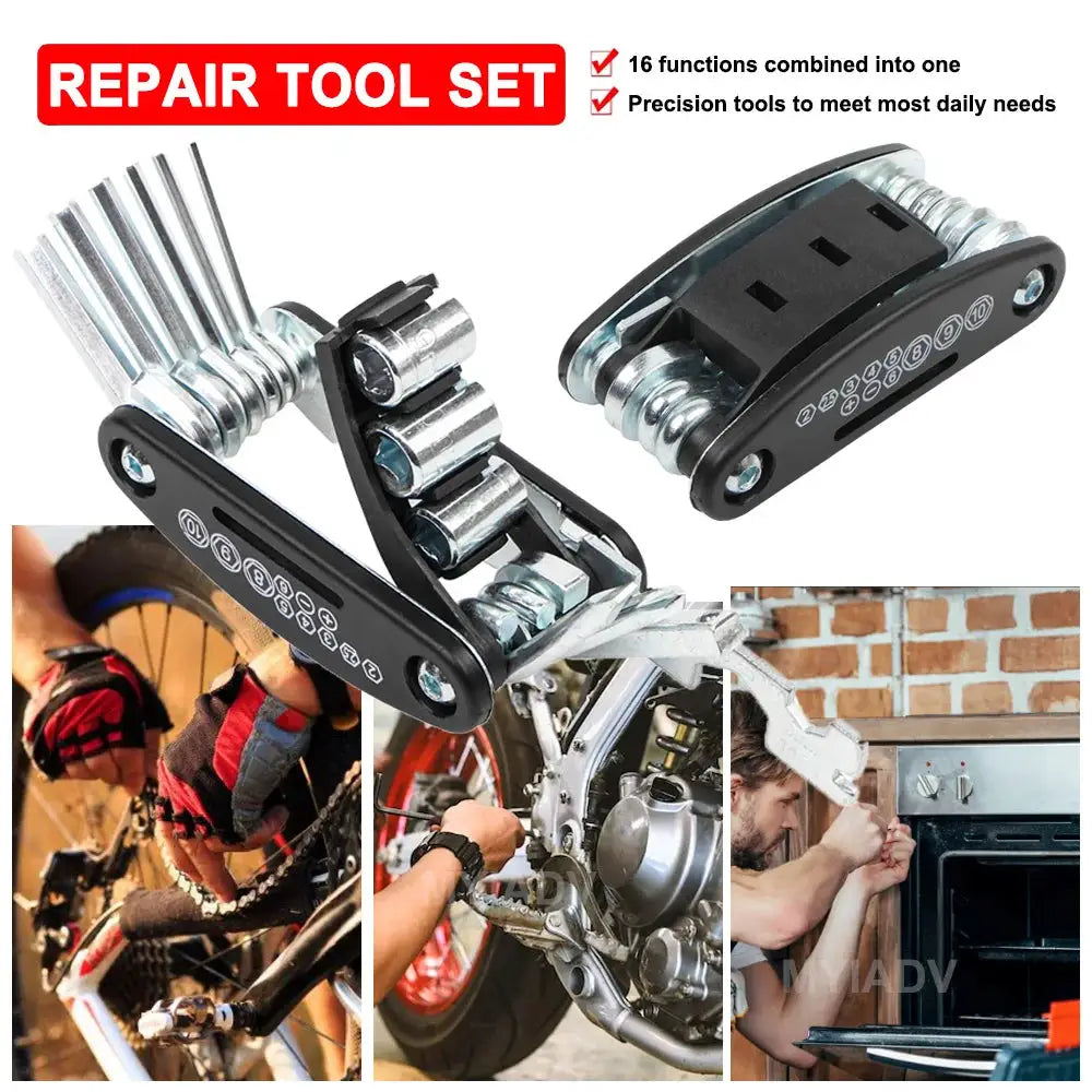 16 in 1 Multi Functional Portable Screw Tool Set Motorcycle for Bike Bicycle Maintenance Hexagon Wrench Set For BMW For YAMAHA by InterCyprus Trading Ltd