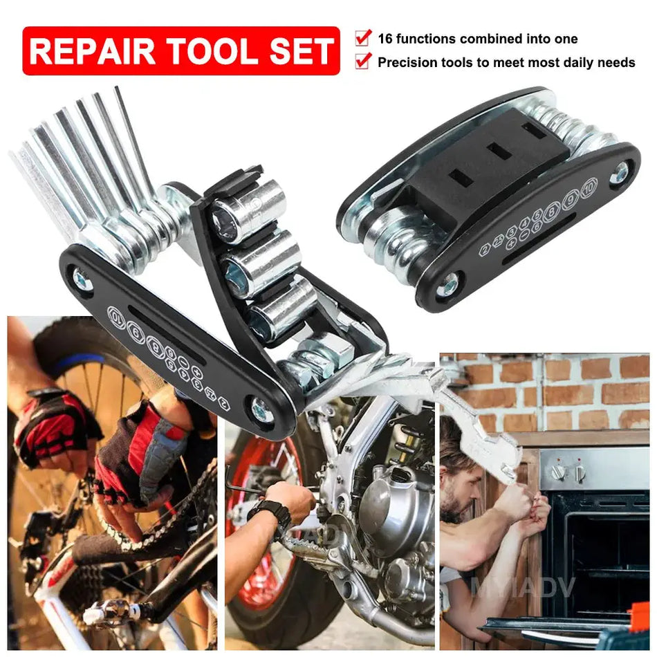 16 in 1 Multi Functional Portable Screw Tool Set Motorcycle for Bike Bicycle Maintenance Hexagon Wrench Set For BMW For YAMAHA by InterCyprus Trading Ltd