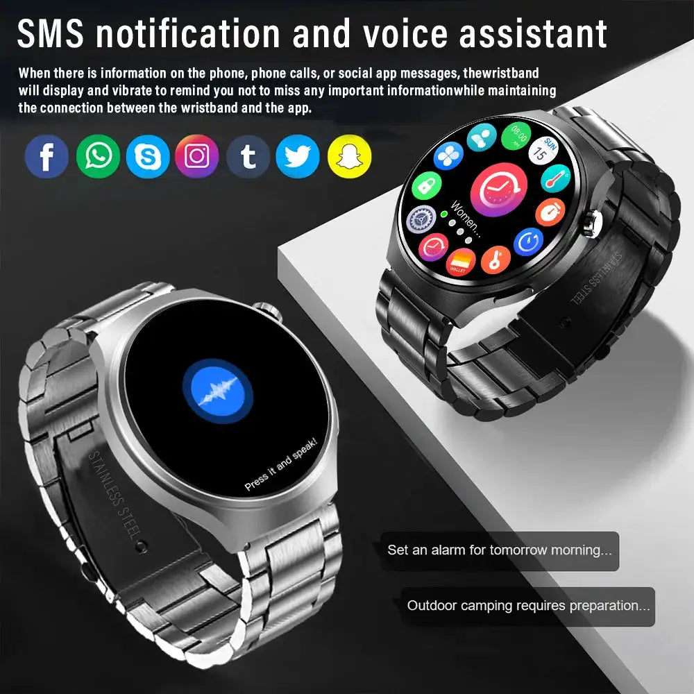 LAXASFIT 2025 Smartwatch HD Screen Heart Rate Bluetooth NFC