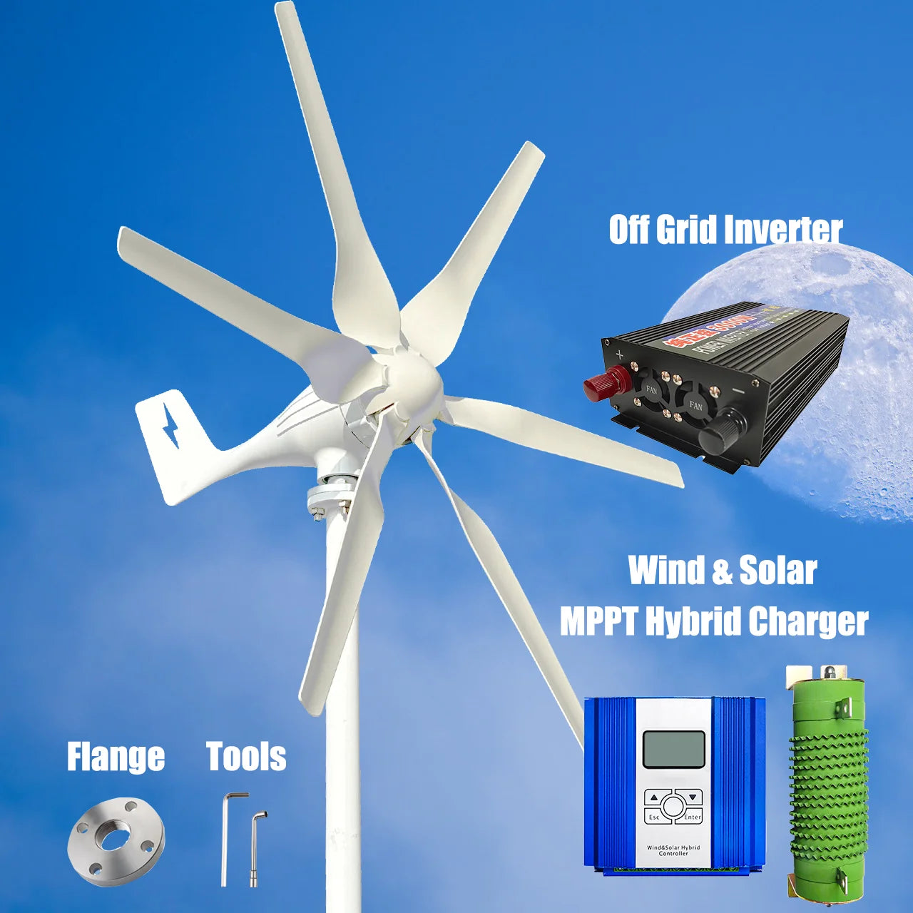 2000W/3000W Wind Turbine Generator Power Supply System Kit Off Grid System 2 / 3000W / CHINA | 24V