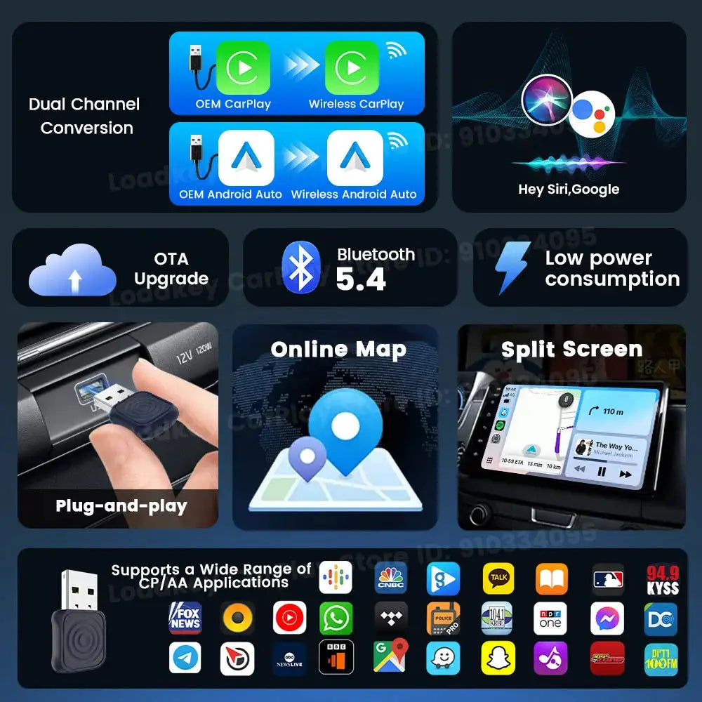 Carlinkit 2 In 1 Wireless CarPlay And Android Auto Adapter