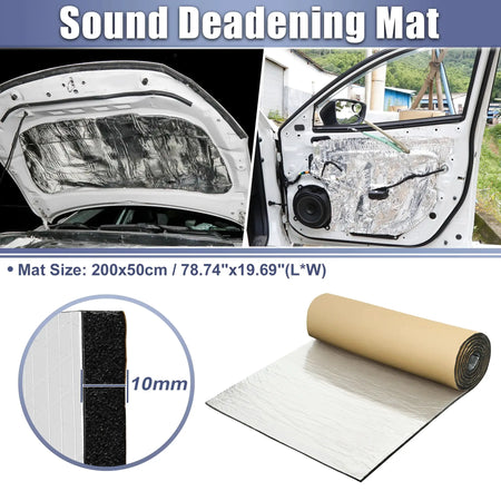 Uxcell 203cmx100cm Car Firewall Heat Sound Deadener Insulation Mat Aluminium Coating Cotton Self-adhesive Noise Insulation 5mm by InterCyprus Trading Ltd
