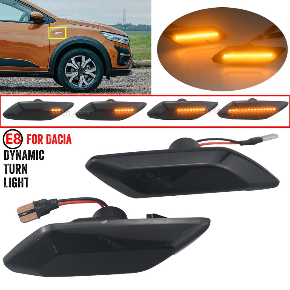 Luz de Sinalização de Mudança Dinâmica LED para Dacia Sandero Stepway MK3 2021-2025