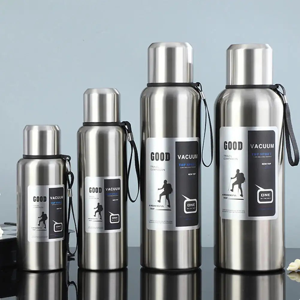 Thermal Water Bottle with Handle Portable Insulation Tumbler Stainless Steel Vacuum Double Insulation Cup for Hot Cold Drinks