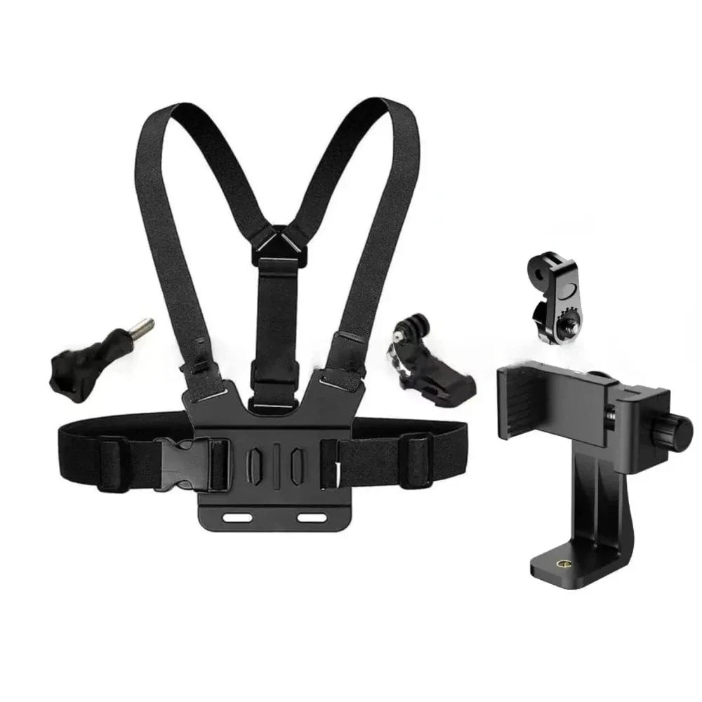 Phone Clip Holder with Chest Strap Black