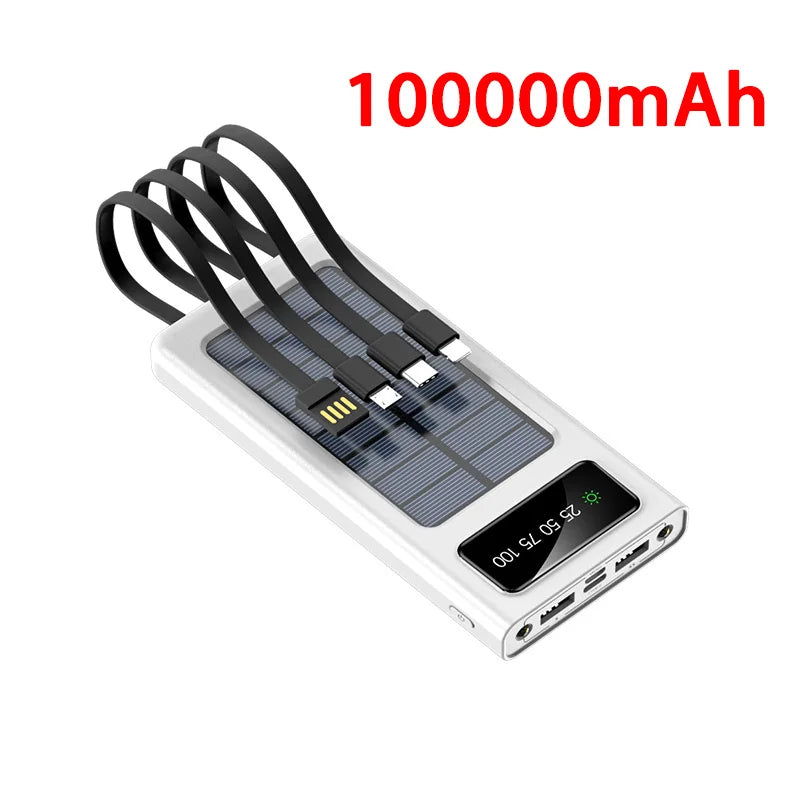 OnePlus 200000mAh Solar Power Bank &ndash; Ultra Capacity USB Charging 100000 white