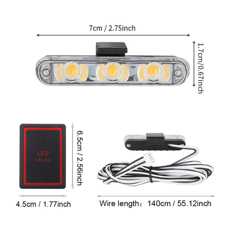 3LED Car Grid Strobe Light &ndash; Emergency Strobe Beacon