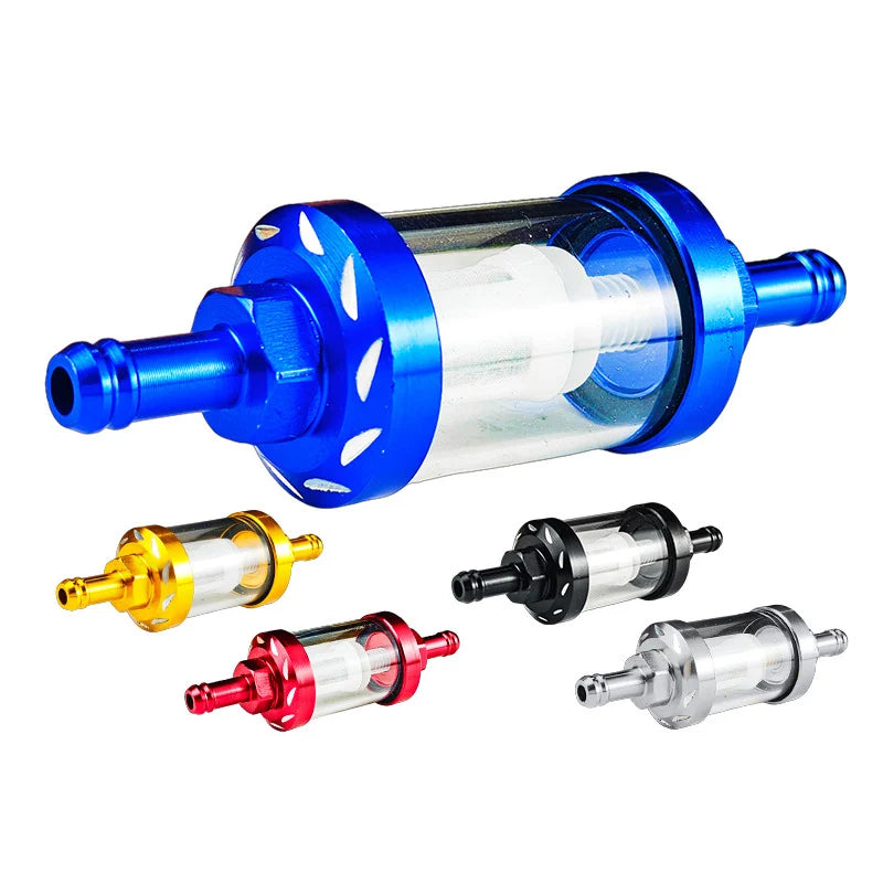 Motorcykel Oliefilter CNC Aluminium Legering, Transparent Brændstoffilter