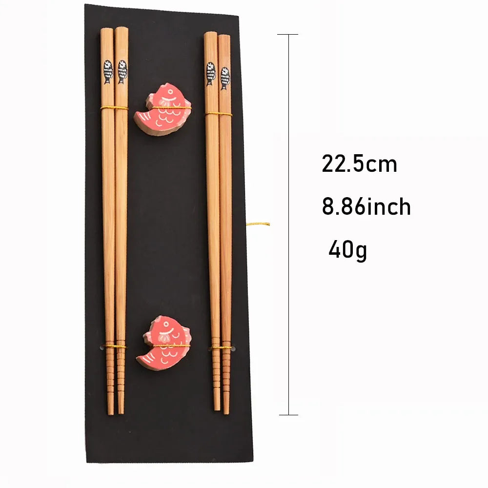 NoEnName Null Reusable Wood Sushi Chopsticks Set &ndash; Eco-Friendly Design