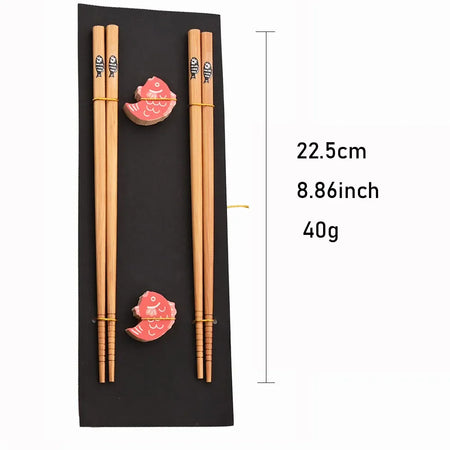 NoEnName Null Reusable Wood Sushi Chopsticks Set &ndash; Eco-Friendly Design
