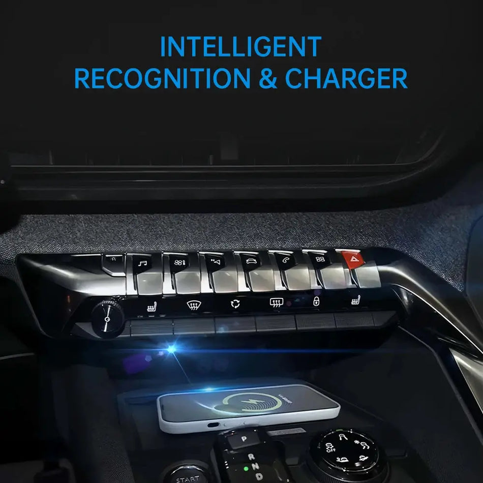 Wireless Qi Charger Phone Holder With 15W Fast Charging for Peugeot 3008 4008 5008 by InterCyprus Trading Ltd