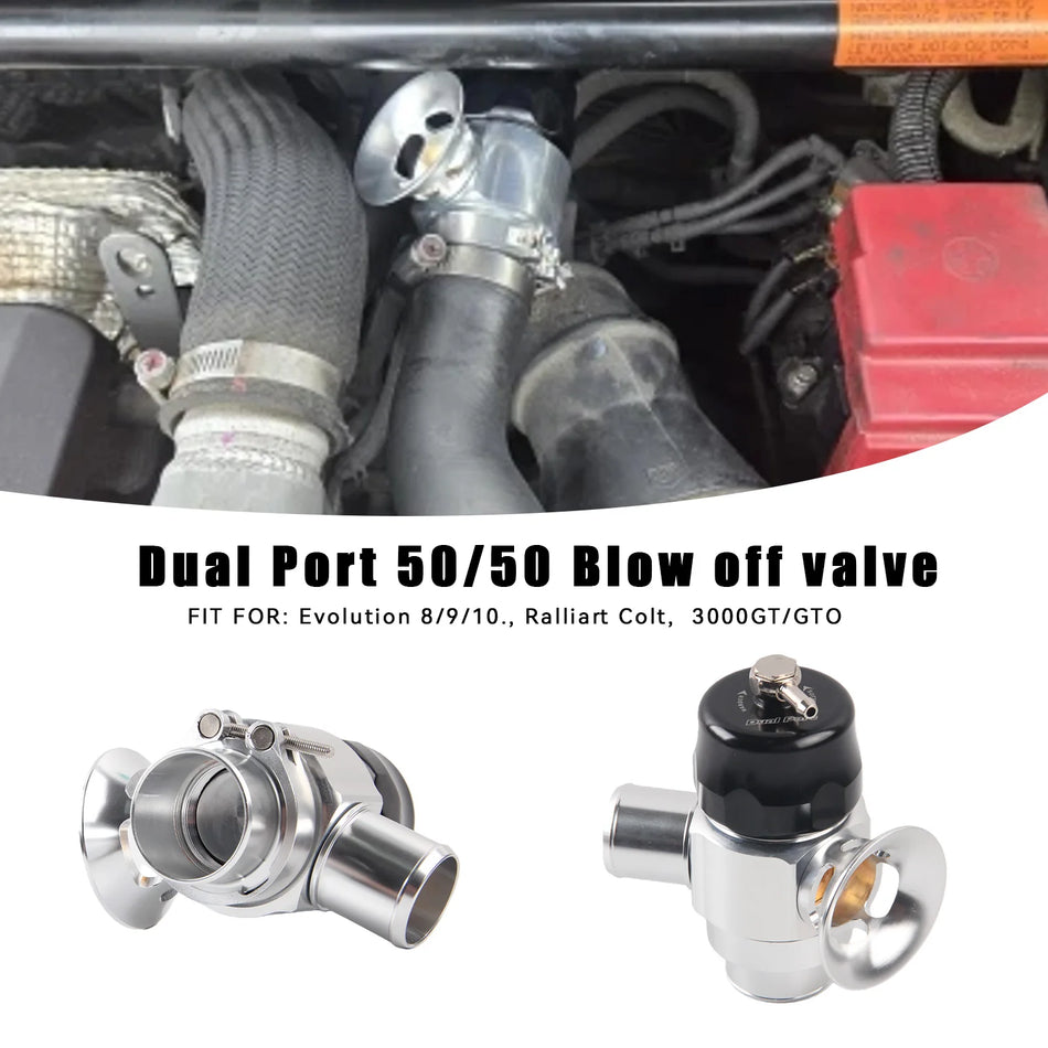 Purkuventtiili alumiinista Mitsubishi Lancer Evo 8 9 X kaksoisportti 50/50 suoraan kiinnitettävä