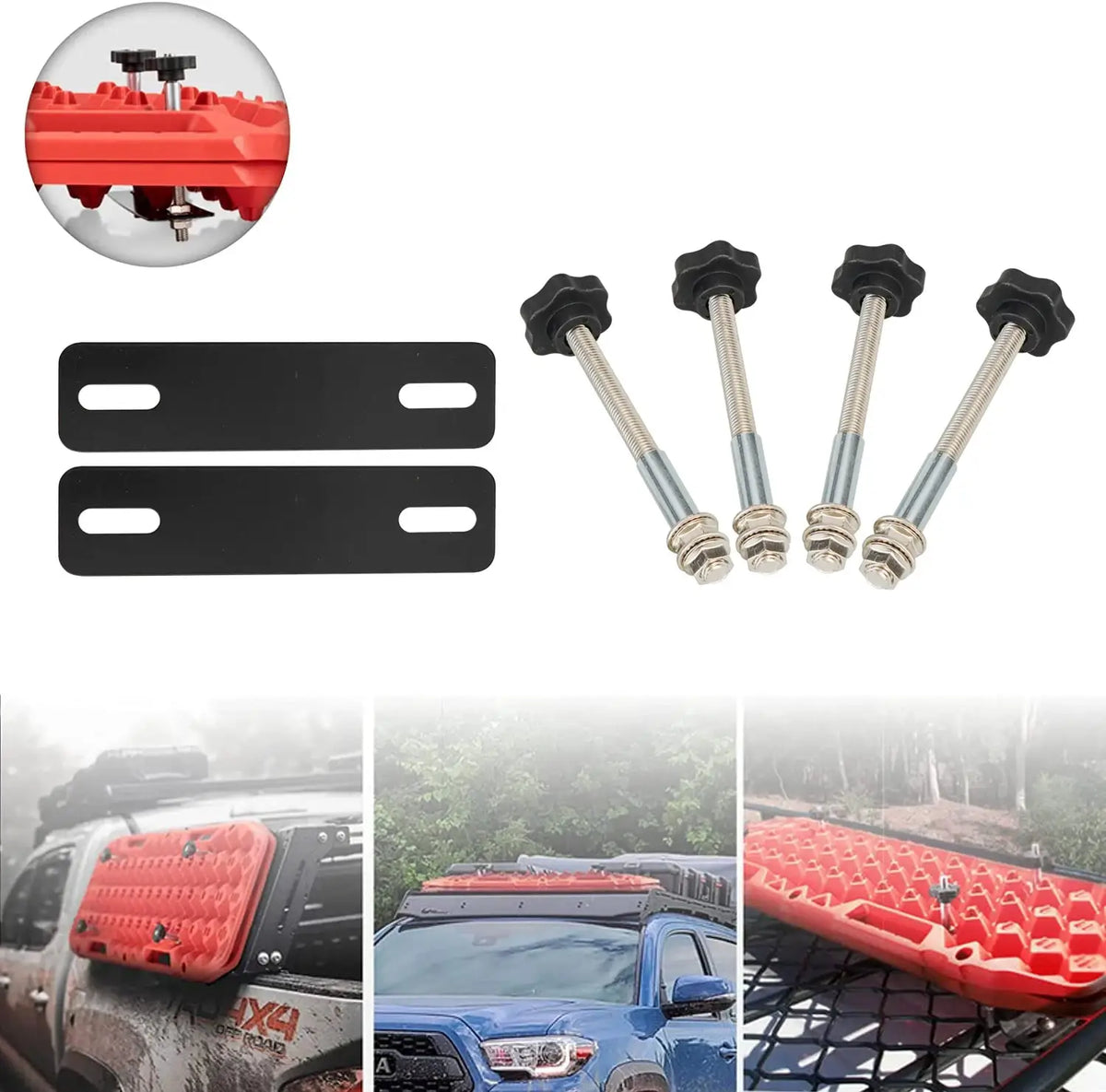 Mounting Pins Kits for Traction Boards Recovery Tracks 4.72"~6.69" Hole Spacing Support Track Bolts Bracket Set by InterCyprus Trading Ltd