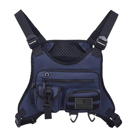 Camping Front Chest Vest Pack &ndash; Lightweight Running Pack Blue