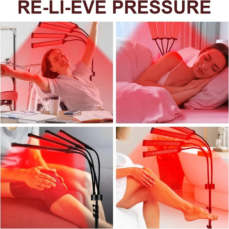 30W LED Red Light Therapy Lamp with Stand 660nm and 850nm Near Infrared