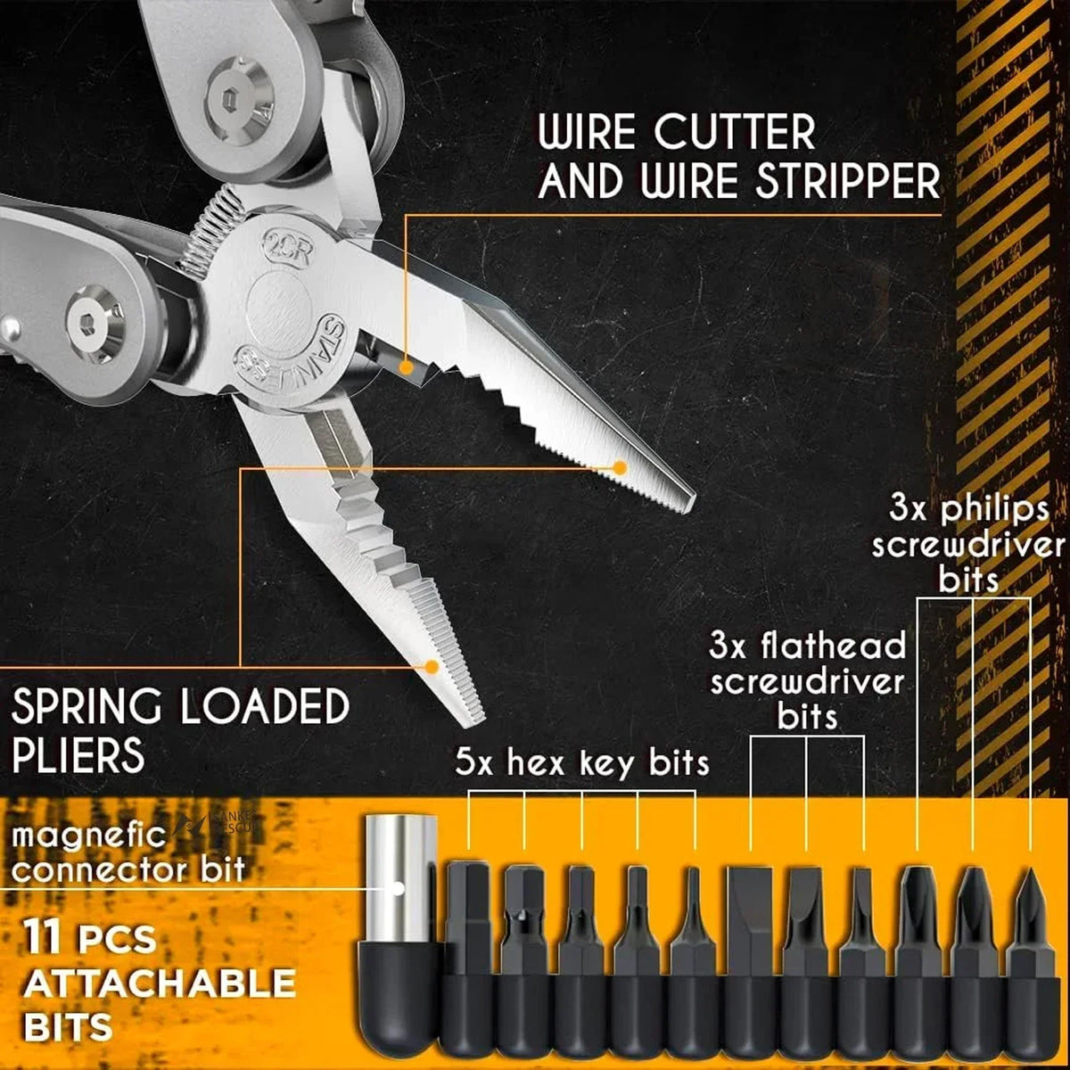24-in-1 Multitool Pliers for Camping, Survival, and DIY Activities