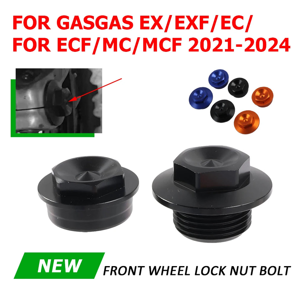 GasGas CNC Framhjul Låsmutter Bult Aluminium Axel Skydd för EX EC MC 125-450 2021-2024