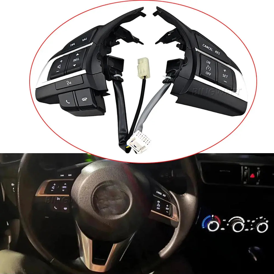Multifunction Steering Wheel Button Audio Bluetooth Cruise Control Switch For Mazda CX-5 CX5 KE 12-15 For Mazda 3 Axela 14-16 by InterCyprus Trading Ltd