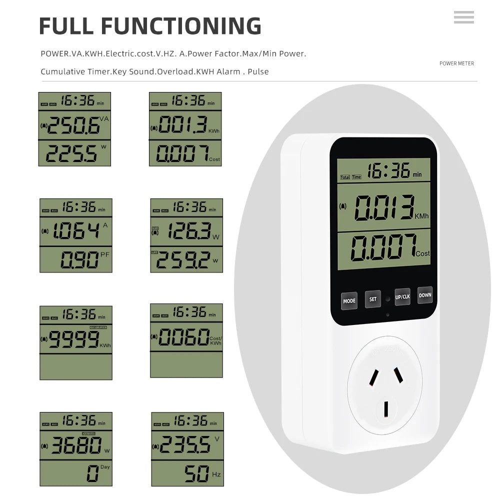 Digital Wattmeter 220V EU Plug &ndash; Energy Usage Monitor