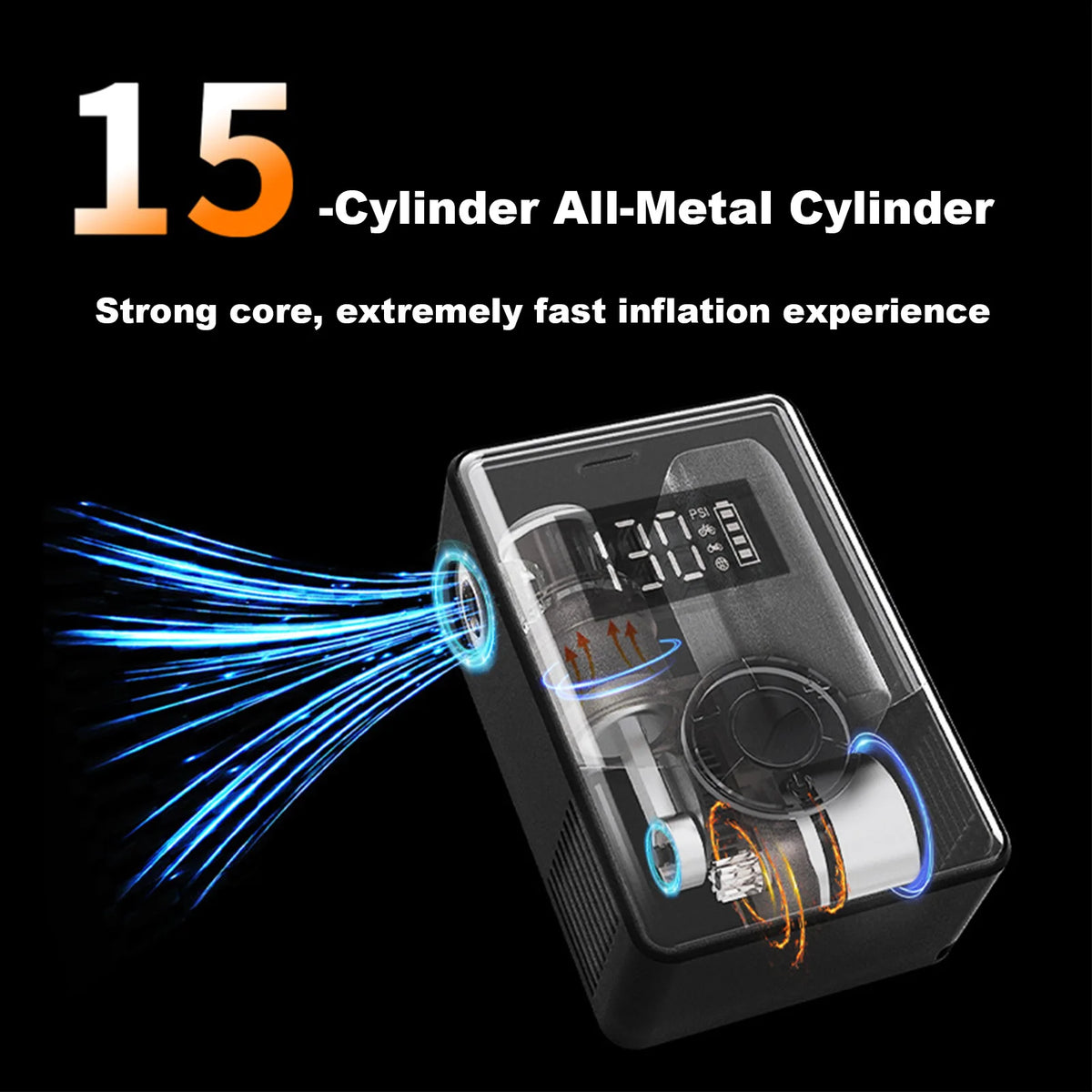 Bike Tire Pump With Digital Pressure &ndash; Brushless Motor