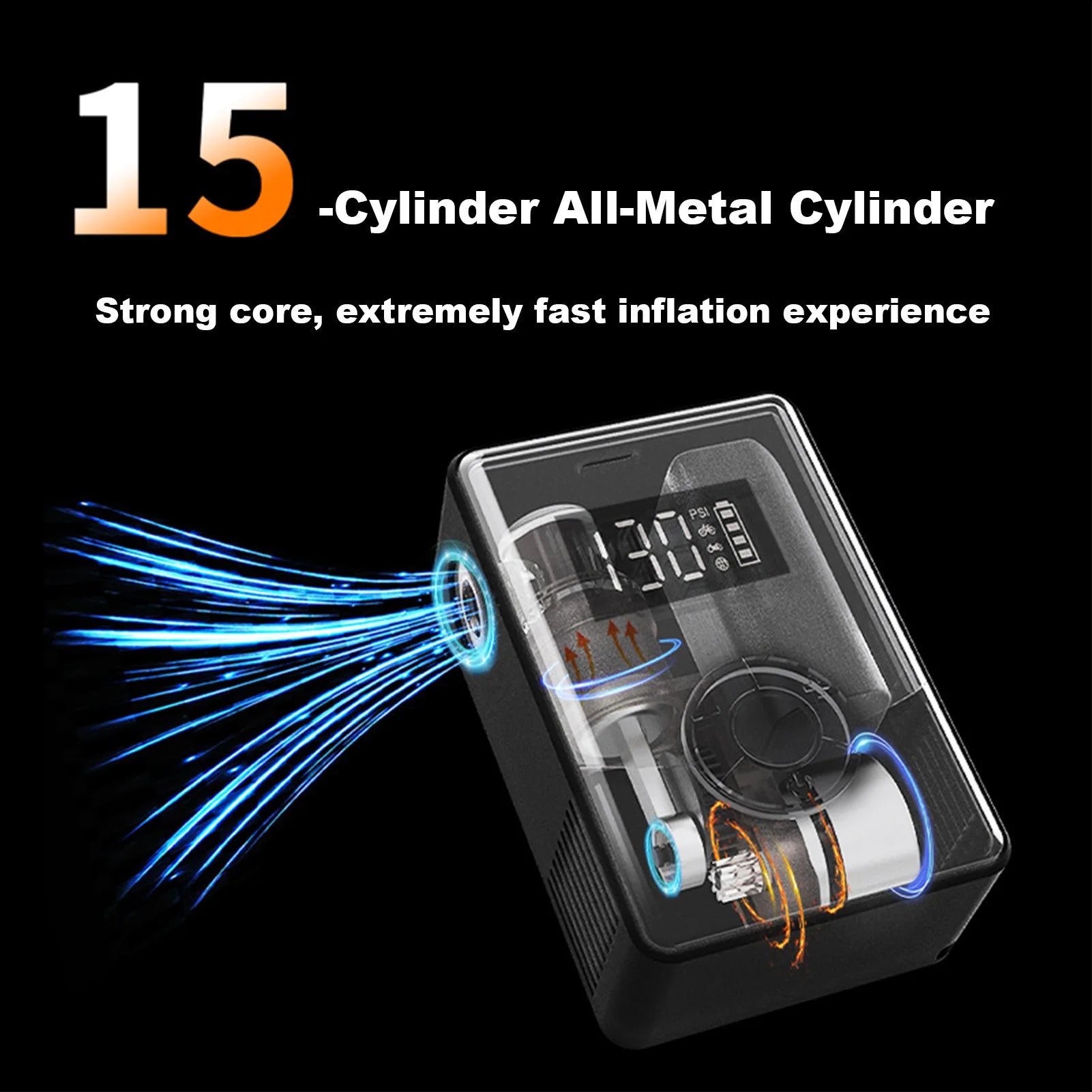 Bike Tire Pump With Digital Pressure &ndash; Brushless Motor