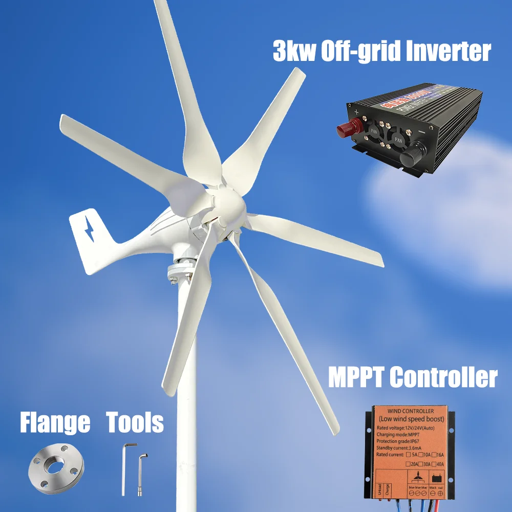 2000W/3000W Wind Turbine Generator Power Supply System Kit Off Grid System 1 / 2000W / CHINA | 48V