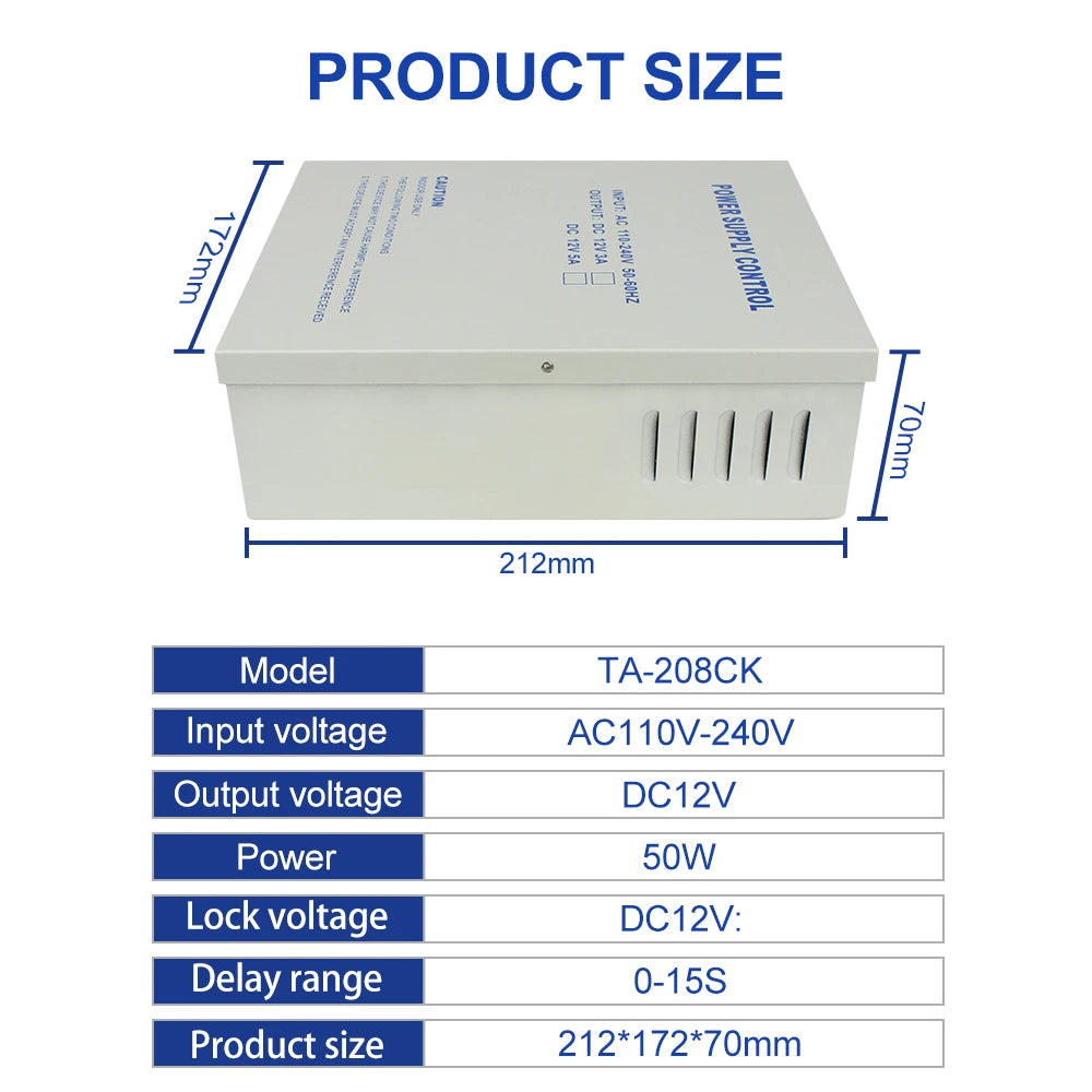 TA208CK Access Control Power Supply - Wide Input 100-240V