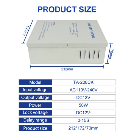 TA208CK Access Control Power Supply - Wide Input 100-240V