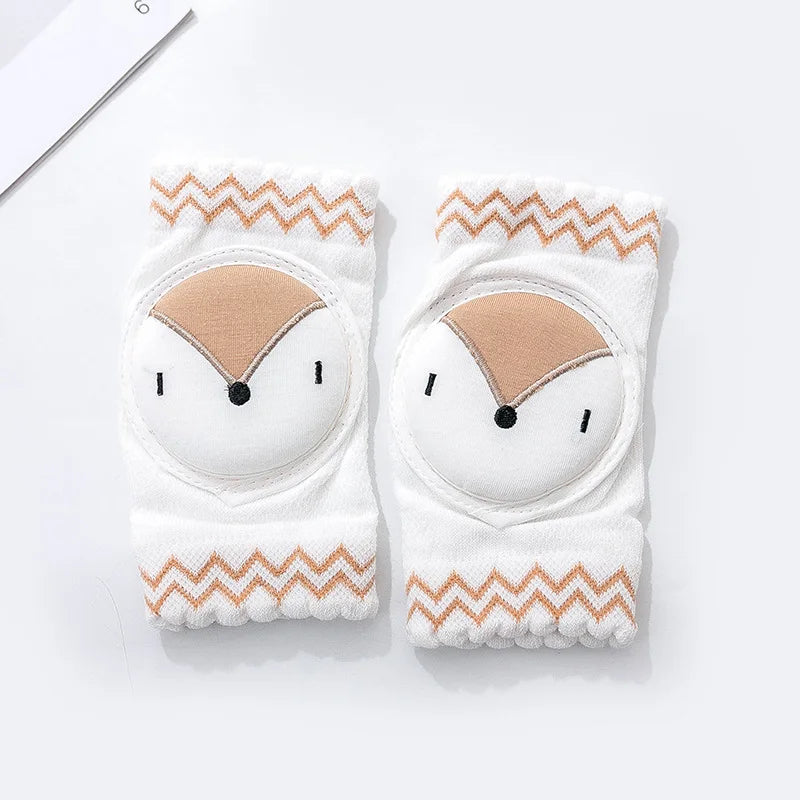 Cartoon Baby Knee Pads Mesh Cushion &ndash; Anti Slip Comfort Light Coffee Fox / 0-3 years