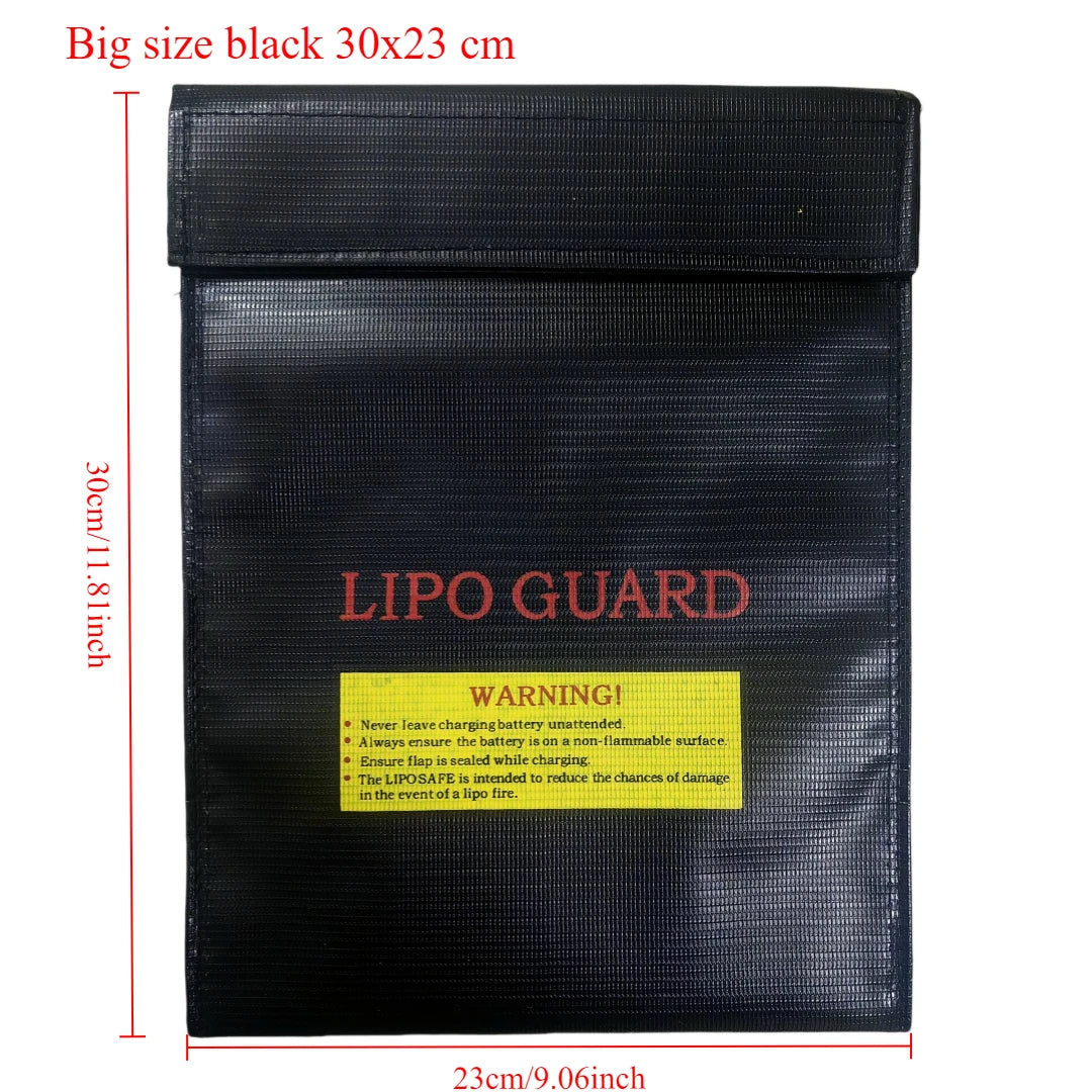 RC LiPo Battery Fireproof Storage Bag &ndash; Explosion Proof 30cm x 23cm Black