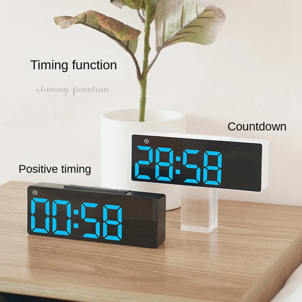 LENNIK Digital LED Alarm Clock with Temperature, Date, and Adjustable Brightness