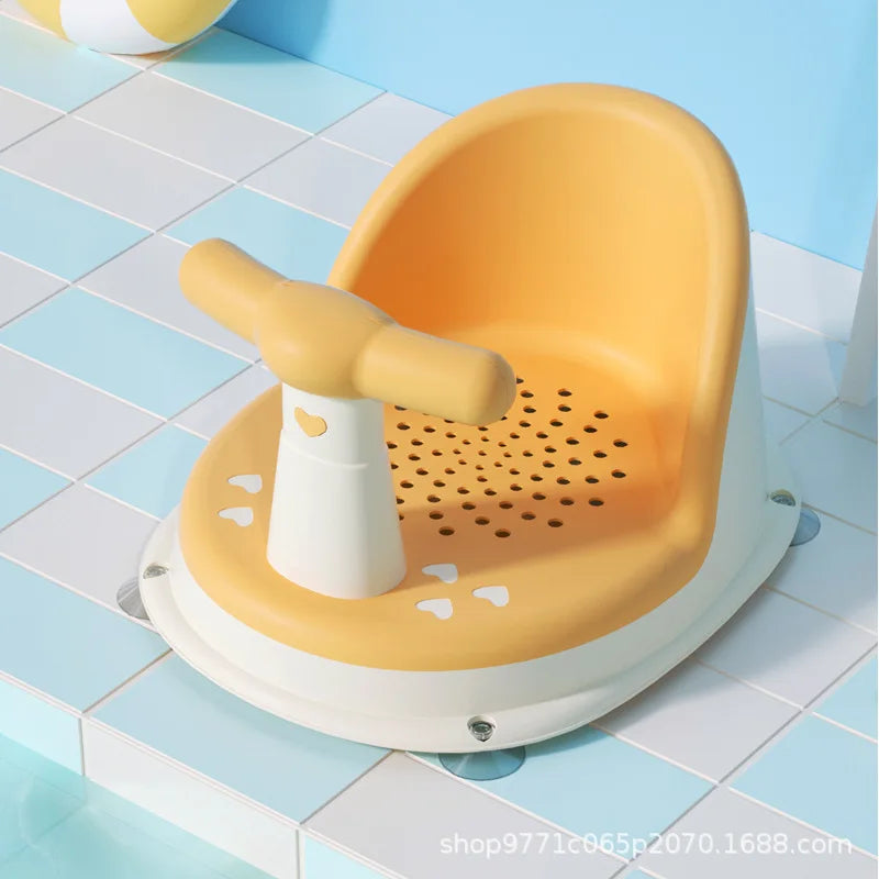 Children's Shower Seat &ndash; Portable and Safe Design Yellow