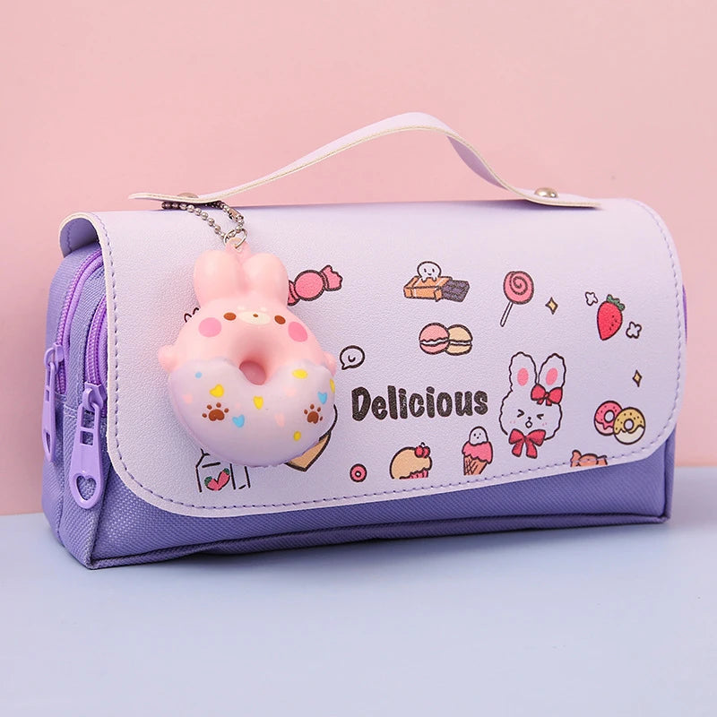 JETTING Cute Cat Double Layer Pencil Case