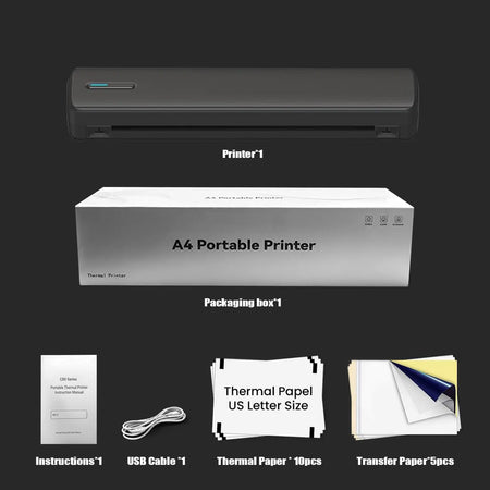 Portable A4 Thermal Printer &ndash; Bluetooth and App Connectivity 80C15 papers
