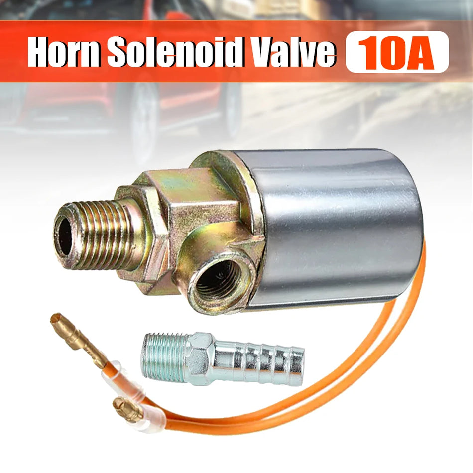 Válvula Solenoide de Buzina de Ar em Metal de Alta Resistência, 12V/24V, para Camionetes e Barcos