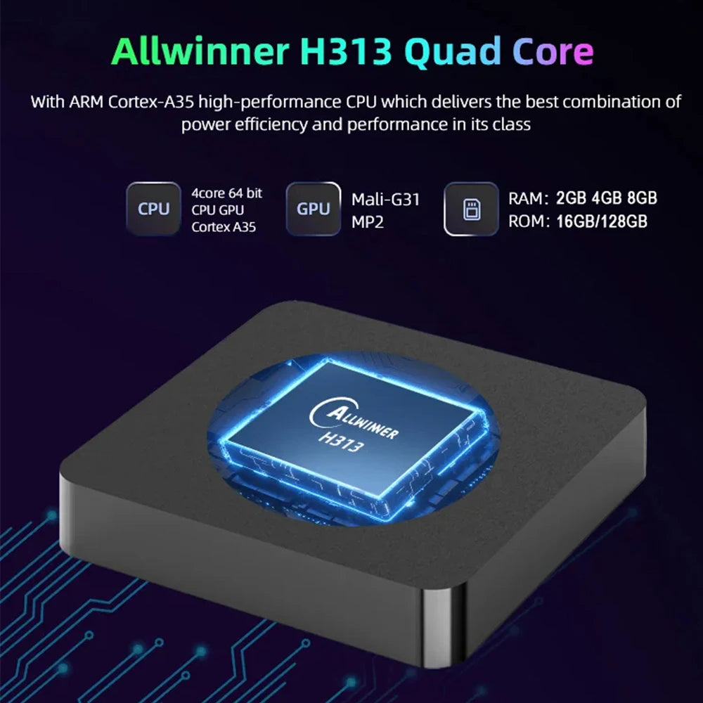 Android14 TV Box Q10 Allwinner H313 &ndash; 8K HDR And Dual WiFi