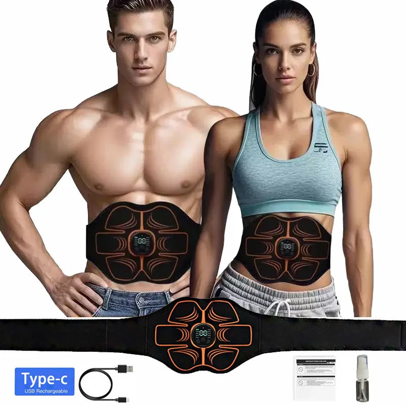 EMS Abdominal Toning Belt til Abs Træner, 10 Tilstande, 30 Intensitetsniveauer