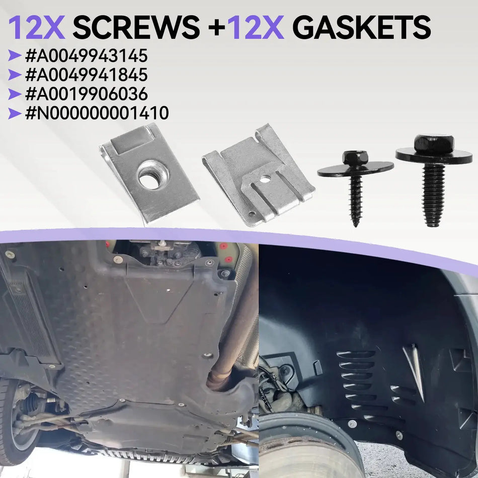 24PCS For Mercedes C E Class W203 W211 Engine Undertray Clips Screws A0049943145 Replacement Kit by InterCyprus Trading Ltd