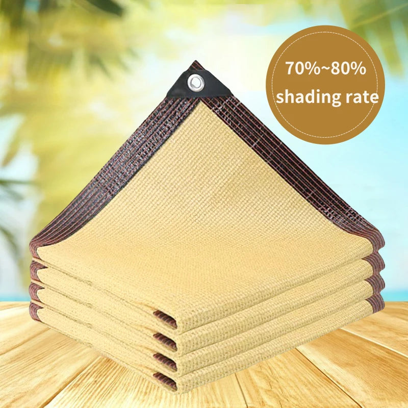 4x4m Beige Outdoor Shading Mesh - UV Protection Sun Shelter Beige / 2x2m