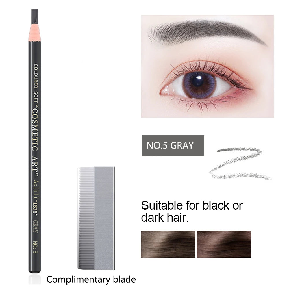 Eyebrow Pencil Waterproof &ndash; Long Lasting Natural Finish NO.5 GRAY / CHINA