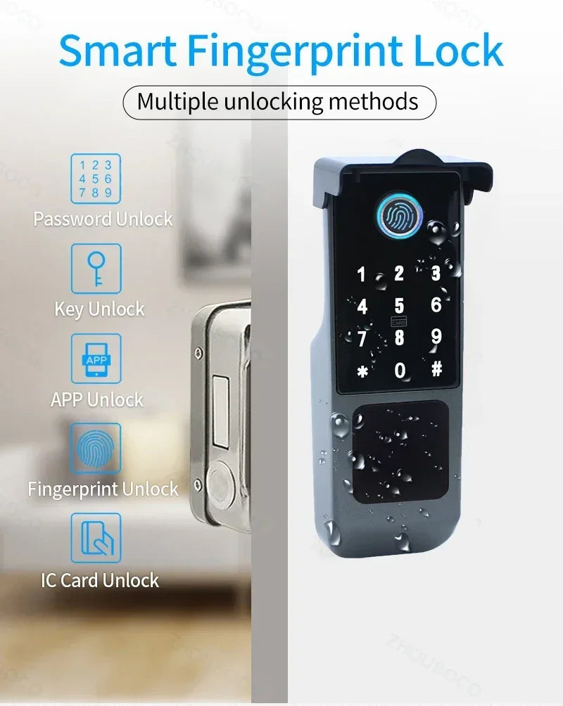 ZhouSoco Smart Fingerprint Waterproof Door Lock with Bluetooth &amp; WiFi Control