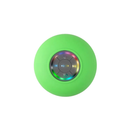 Waterproof Bluetooth Shower Speaker with LED Lights &amp; Suction Cup, Portable 3D Stereo Subwoofer Grass  Green / other / CN|Speaker