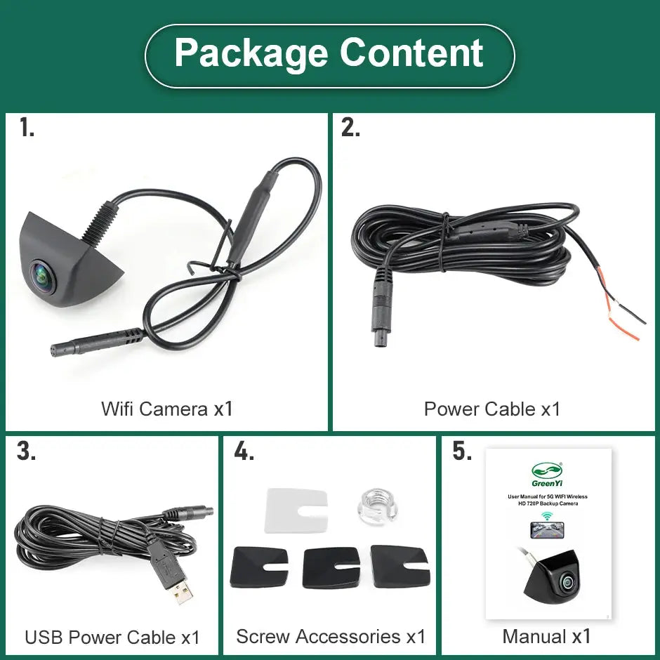 Wireless Backup Camera With 5G WiFi And HD Wide Angle View For Cars by InterCyprus Trading Ltd