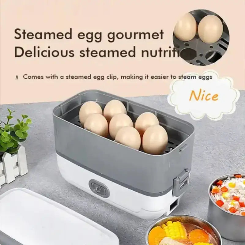 Electric Lunch Box Heater Portable Leakproof 2 Layer