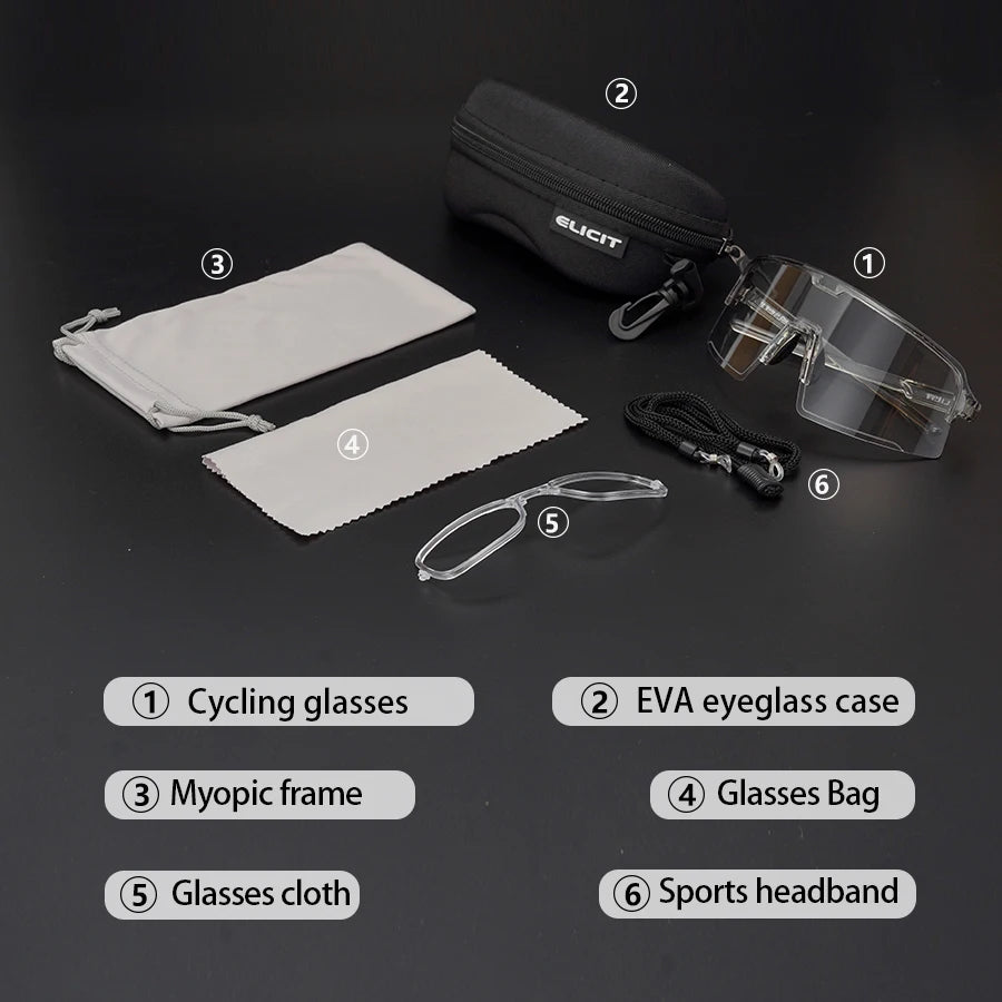 ELICIT Photochromic Sports Cycling Glasses &ndash; Anti-Glare and UV Protection
