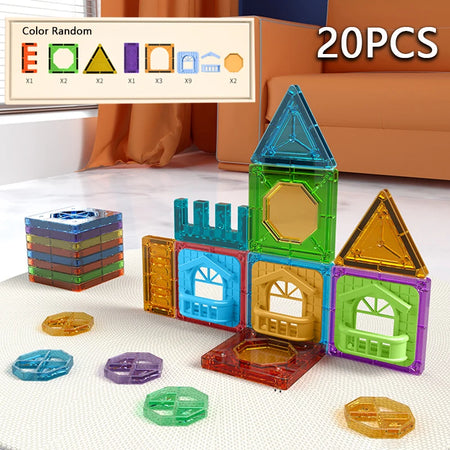 Magnetic Tiles Building Blocks &ndash; Educational STEM Toy ATS30245 A