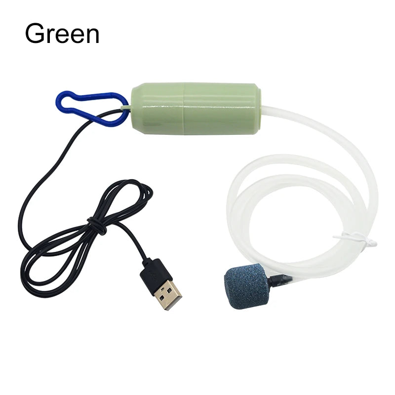 AB479 - USB Silent Aquarium Oxygen Pump 1W Mini Portable Green / CN