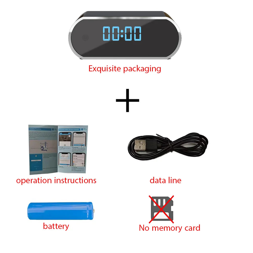 Wireless Alarm Clock Camera &ndash; 1080P Full HD Night Vision Only clock camera / CHINA