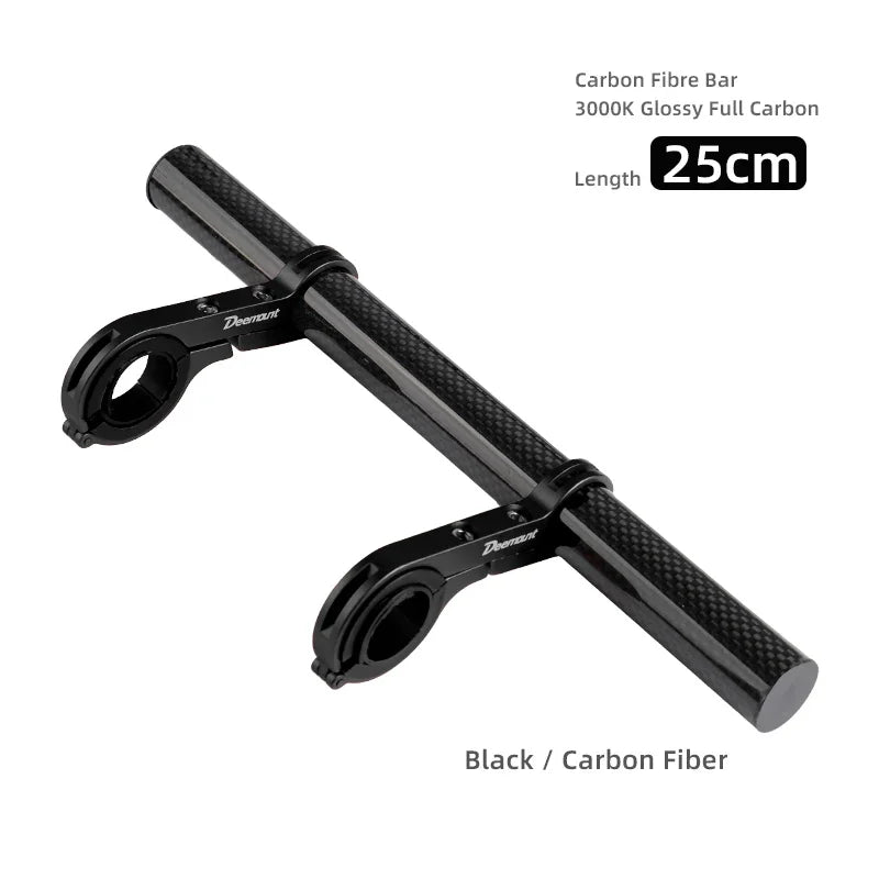 Deemount 20CM Bicycle Handlebar Extender &ndash; Durable Alloy Carbon Fiber Support Black and Fiber 25CM / CHINA